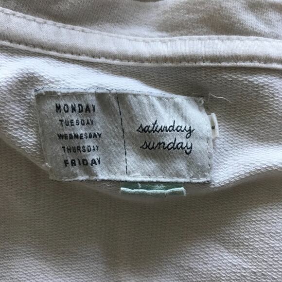 Anthropologie Saturday Sunday Cream White Embroidered Posies Pullover S - Picture 5 of 7